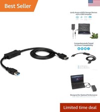 Versatile USB 3.0 to eSATA Adapter - 3ft Black Cable for Efficient Data Transfer