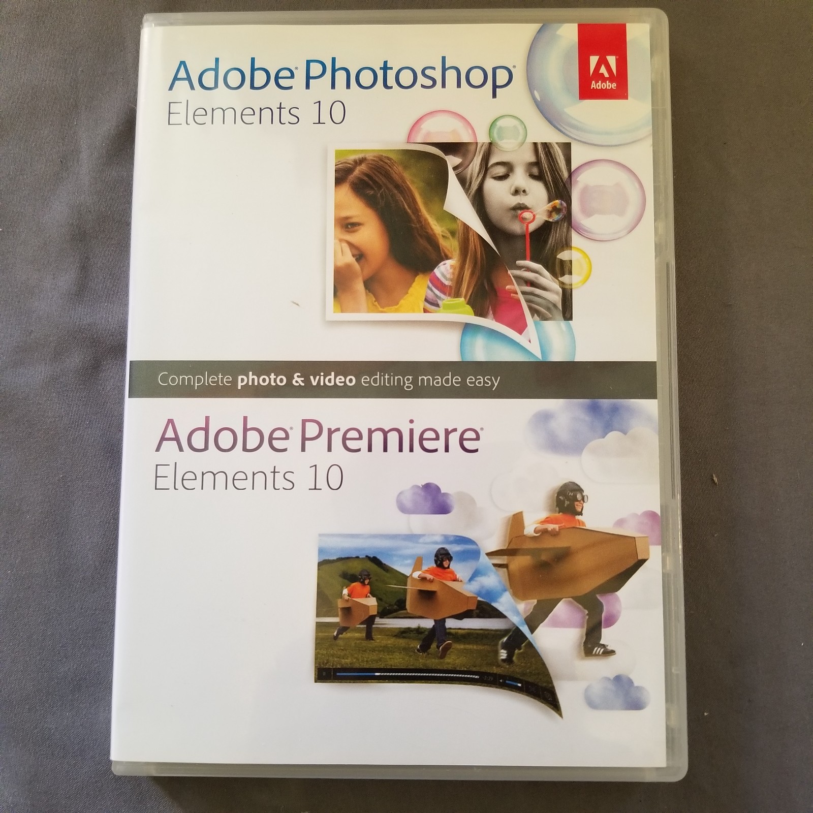 Adobe Photoshop Elements 10 Premiere Elements 10 Mac PC DVD w Serial Number