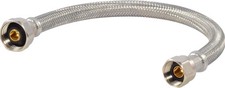 12 Inch Steel-Flex Braided Faucet Connector, 1/2 Inch FIP X 1/2 Inch Compression