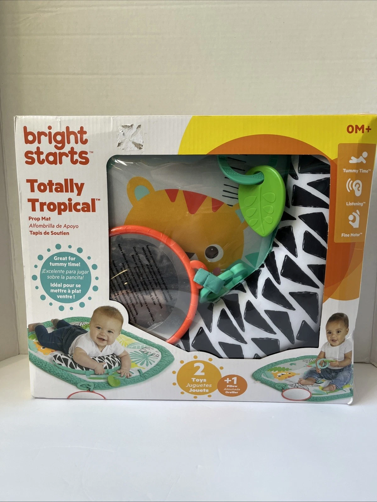 Bright Starts Totally Tropical Animals Prop & Play Tummy Time Baby Activity Mat