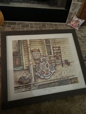 #ad Framed Paula Vonghan”Fiddler amp; The Quilt Maker Limited Edition 25”x22” $35.99