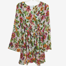 Misa Los Angeles Kaia Mini Dress Size Small Faux Wrap Floral Romantic Flirty
