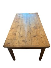Vintage Pine Farmhouse Table With One Drawer