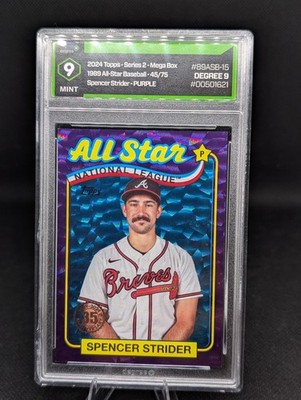 2024 Topps Spencer Strider #89ASB-15 Purple 45/75 Degree 9 Mint