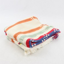 Vintage Unbranded Woven Fringe Table Cloth - Multicolor - 43"Wx44"L