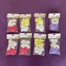 Artificial Crafting Flowers Multi Mixed Colours x 8 Packs (12 pcs) - New
