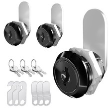 3 Pack Cabinet Locks Keys 5/8 Keyed Alike RV File Mailbox Toolbox Zinc