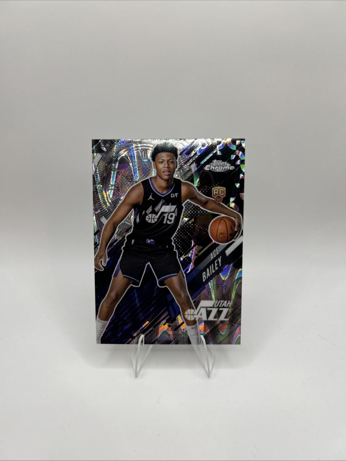 2025-26 Topps Chrome Ace Bailey RC Go Time Ray Wave Refractor #GT-20 Jazz