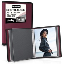 Dunwell Photo Album 8x10 Ruby with Black Mounting Paper, 8 x 10 Photo  Art Po