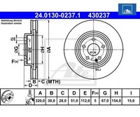 2 St. Bremsscheibe Ate 24.0130-0237.1 FüR Mercedes-Benz
