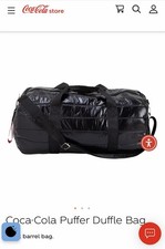 NWOT Coca-Cola Duffle Bag Black Coke Puffer Duffle Bag
