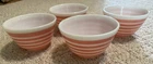 Pyrex Pink & White Rainbow Stripes Mixing Bowl - 1 1/2 Pint - # 401