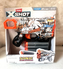 Zuru X-Shot Menace Skins Dart Gun Sonic The Hedgehog Retro Includes 8 Darts NEW