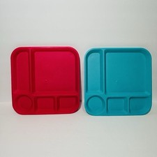 Colorful Kids Plastic Food Tray Lunch Dvivided Plate Baby Led Weaning