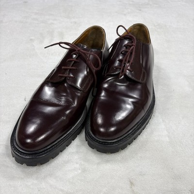 Common Projects 2321 EU 42 Burgundy Leather Derby Lug Sole Shoes Made Italy