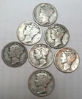 7 *Silver MERCURY HEAD DIMES * 1926 S, 1927 D, 1931 S 1937, 1939 S +2 * $5. SHIP