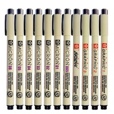 11pc Sakura Pigma Micron Fineliner Pen Set Black Waterproof Drawing Manga Art
