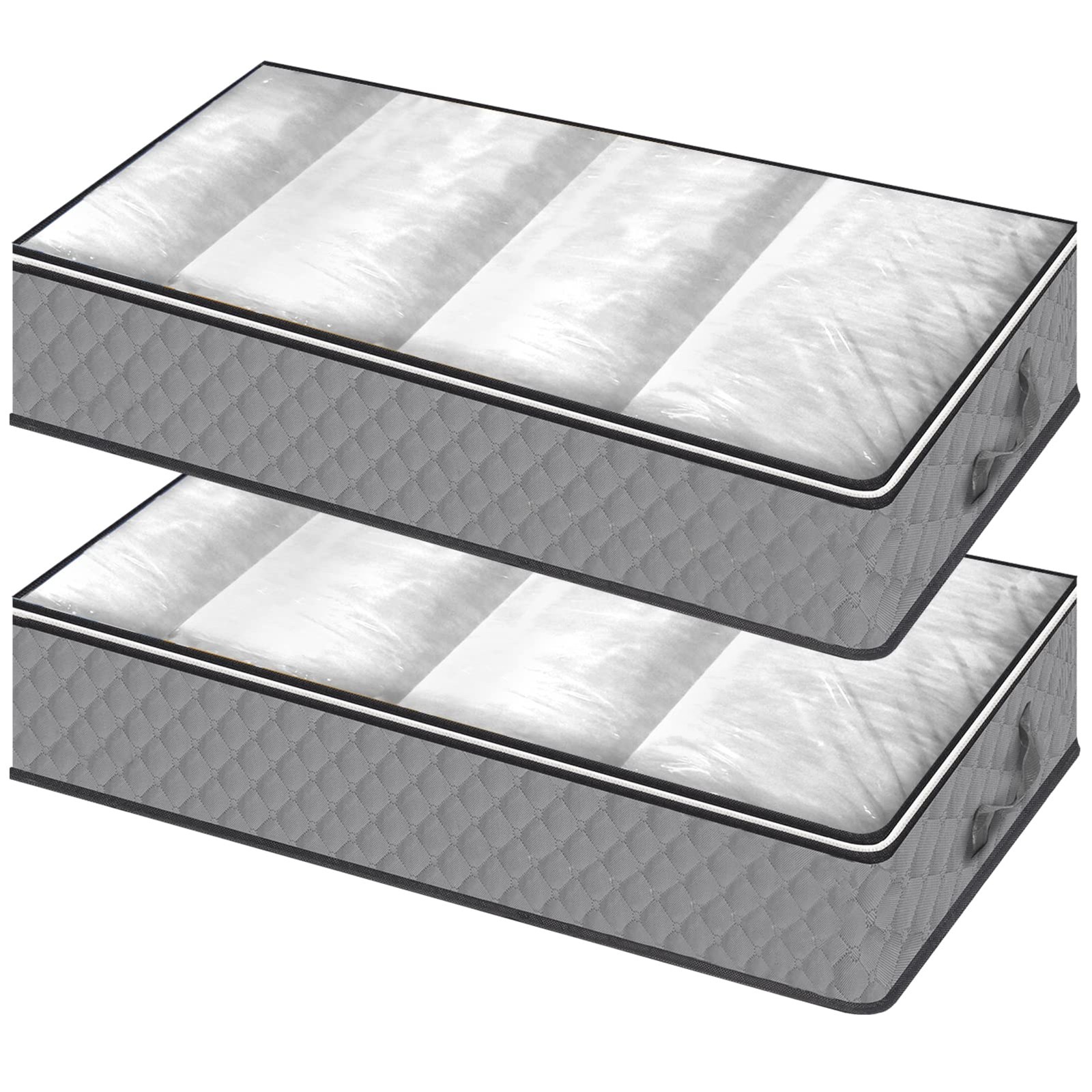 Under Bed Storage Bags 2 Pack Fabric Underbed Storage Containers With Reinforced-image