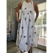 URBAN OUTFITTERS Blaine Embroidered Floral Midi Dress XS/TP NWT