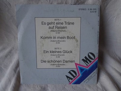 Quartett Single ,Adamo ,Es geht eine Träne auf Reisen, Amiga , DDR