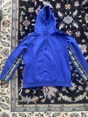 Diadora Hoodie Blue Violet Taped Sleeves Italian Street Wear L Large
