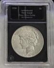 1926 S US Peace Silver Dollar $1 Nice XF (Cleaned) Bradford Slab