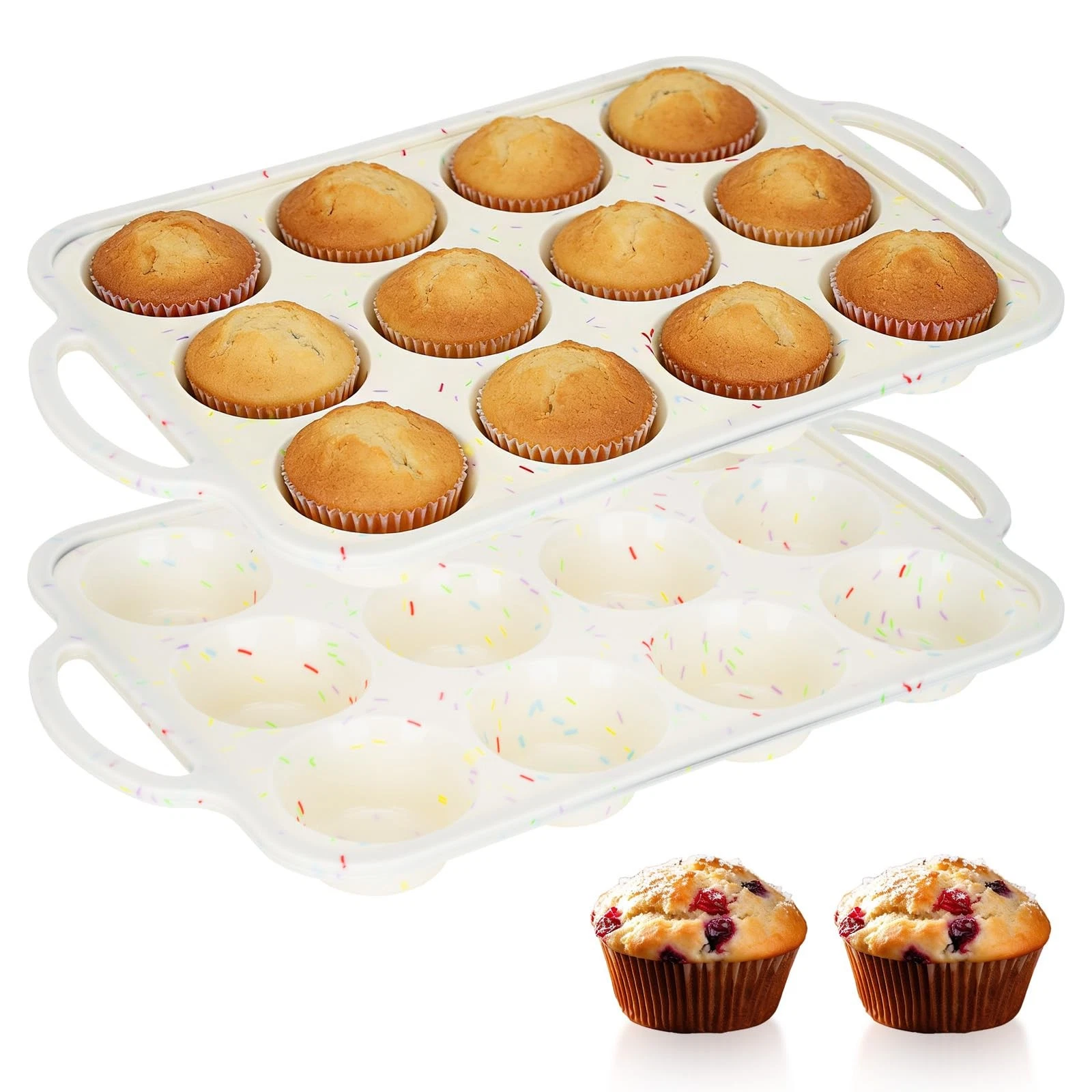 2 Pack Silicone Muffin Pans, 12-Cup Non-Stick Cupcake Baking Mold, BPA-Food-F...
Opens in a new wind