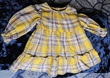 3-6m Baby Dress  - Tartan Mustard colour from M & S fits babies up to 17lb