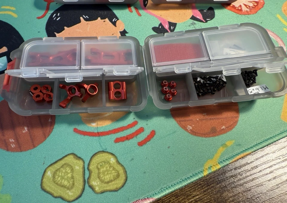 Losi™ Micro-B Micro-T Aluminum Red Parts Kit w/ Screws & Case 1:24 1:28 🇺🇸 - Image 3 of 4