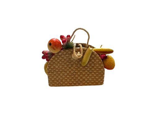 Vintage 1959 1960 Mattel Barbie Suburban Shopper #969 Fruit Basket Tote Purse