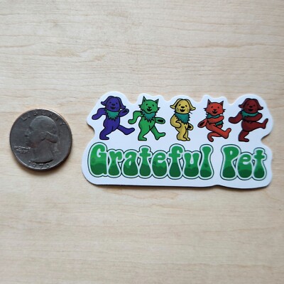 Grateful Cat 3 In Fan Art Premium Vinyl Sticker Rock Woodstock Folk Car Laptop Guitar Dead Deadhead Jerry Garcia Country Music Weir - Foto 12