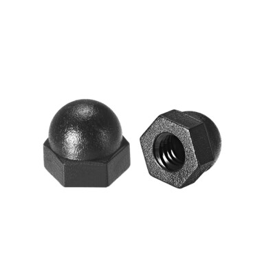 50stk. M4 Hutmutter, Hex Eichel Kuppelmuttern für Schrauben Bolzen Nylon Schwarz