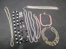 9 VINTAGE NON-WHITE FAUX PEARLS CLASPS  AB BEADS FOR WEARING OR JEWELRY MAKING