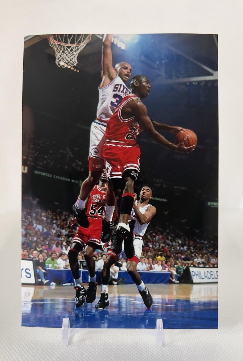 1990 Michael Jordan & Charles Barkley 4x6 Photo 🔥 Bulls Vs