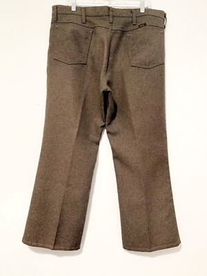 Vintage Wrangler Plaid Trousers Mens 38x29 Polyester Grandpa Retro