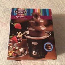 NOSTALGIA ELECTRICS CHOCOLATE FONDUE FOUNTAIN ~  24 OZ ~ 3-TIER ~ NEW IN BOX