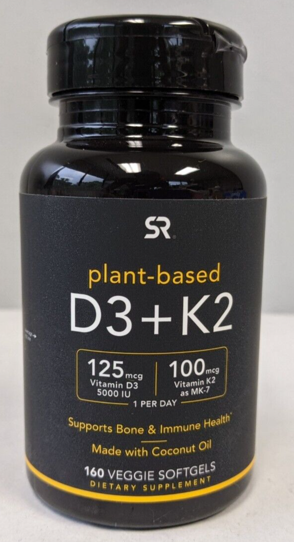 Sports Research - Plant Based Vitamin D3 + K2 - 160 Veggie