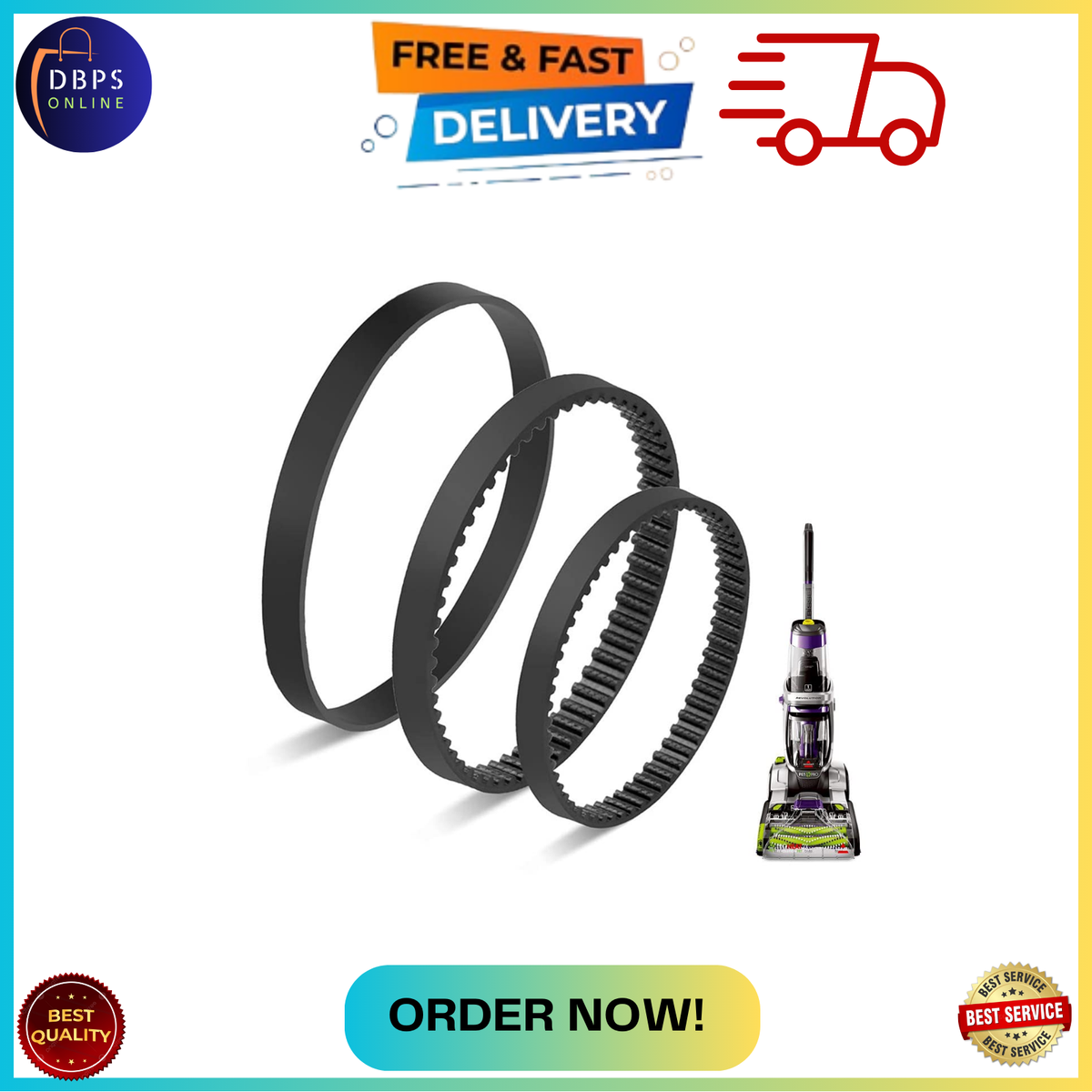 Replacement Belt Set for Bissell Proheat 2X Revolution Pet Pro - Main Image