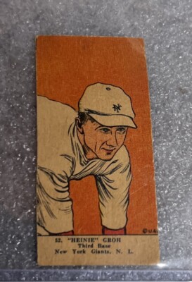 1923 515-2 Heine Groh new york Giants strip card Hand Cut Baseball Heinie