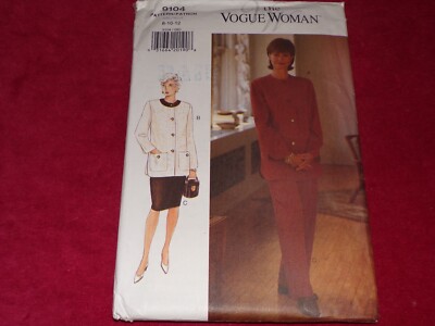   VOGUE WOMAN #9104 - LADIES BELOW HIP JACKET - SKIRT & PANTS PATTERN  8-12 FF