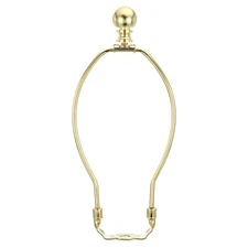 1 Set 8 Inch Lamp Harp Kit with Finial Lamp Shade Bracket Holder Gold Tone