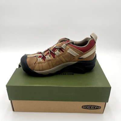 Keen Women's Targhee II Waterproof Lace Up Comfort Leather Shoes, Safari/Merlot