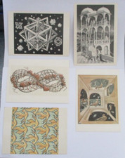 CPSM SET VON 5 CPSM NACH M.C ESCHER NIEDERLÄNDISCHER KÜNSTLER MODERNE KUNST