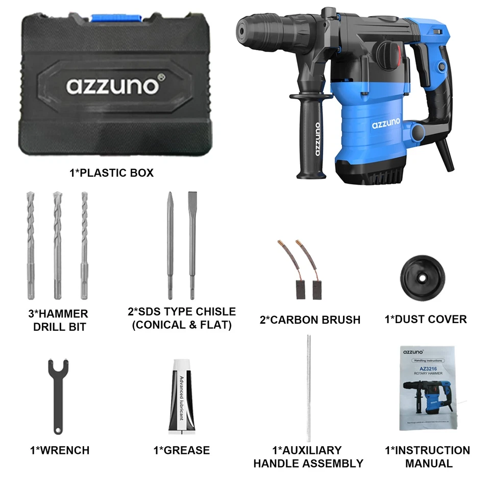 Heavy Duty Rotary Hammer Drill 15 Amp 1-1/4" SDS-Plus 4 Modes Chipping Hammers - Image 4 of 4