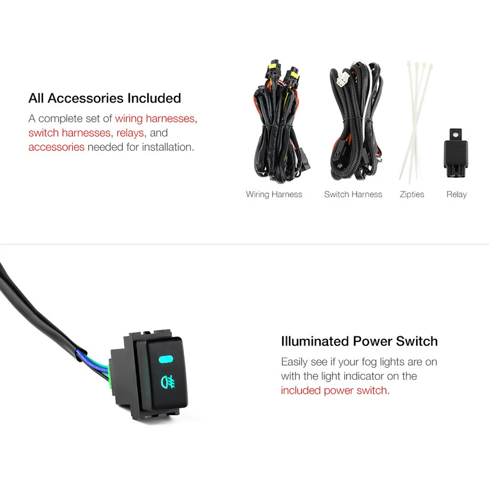 For 2007-2009 Sentra Chrome Front Bumper Driving Foglight Fog Lamp Weather Bulbs Foto 4 de 4