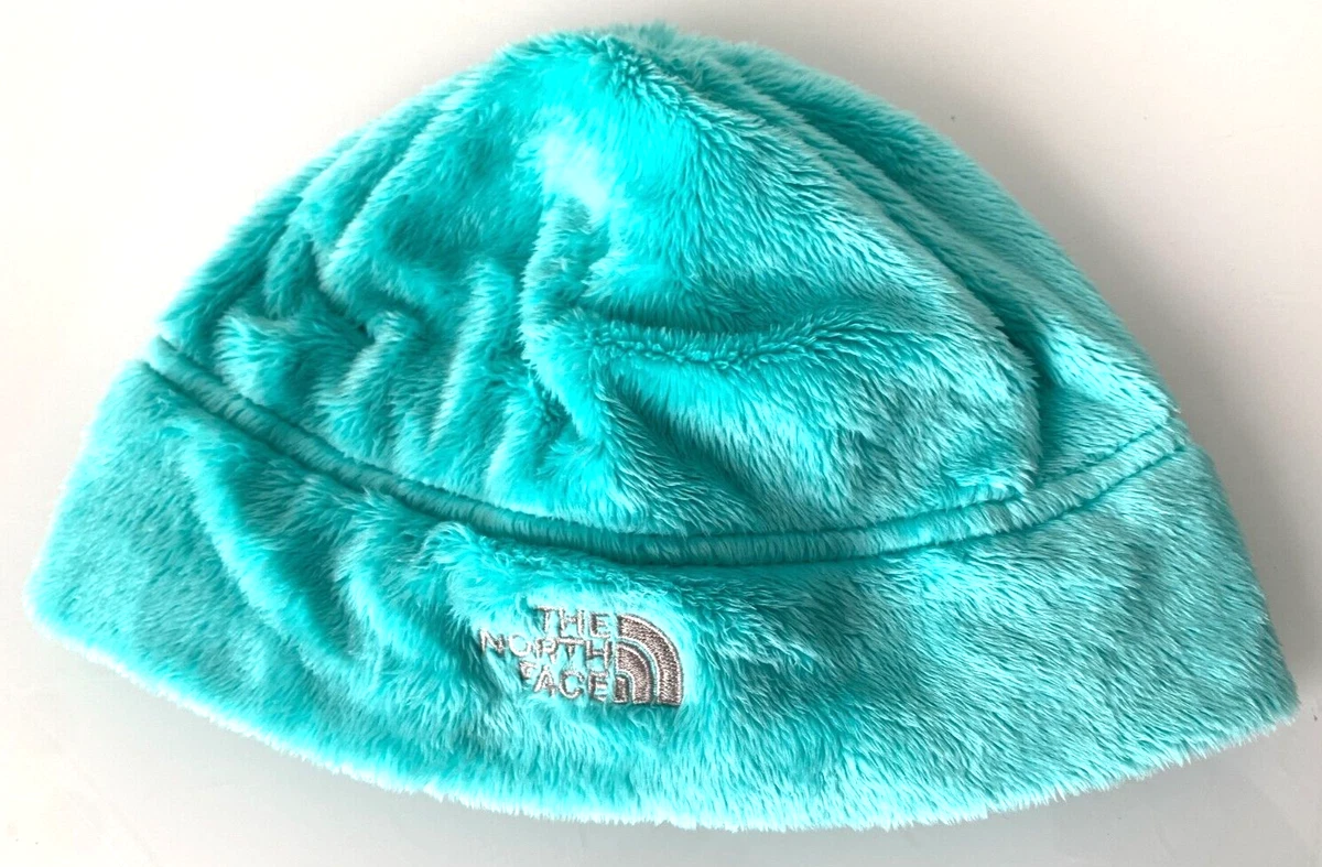 The North Face Hat Denali Thermal Fleece Beanie Embroider Logo Youth Aqua M EUC