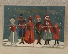 10 Pc Rifle Paper Co HAPPY HOLIDAYS NOEL CAROLERS Postcards - NIP