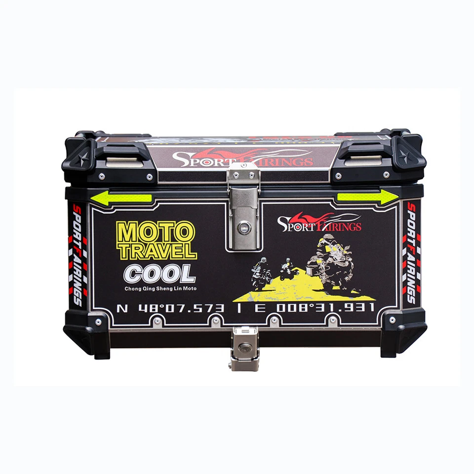 Caja trasera de moto 45L maletero caja superior equipaje de viaje maletero rígido almacenamiento Foto 2 de 4