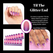 Color Street 100% Nail Polish Strips "Till the Glitter End" FDG346