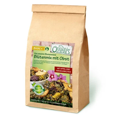 ORIGINAL-LECKERLIES *500g* Blütenmix mit Obst, Nagerfutter, getreidefrei, ohne Pellets, vitaminreich